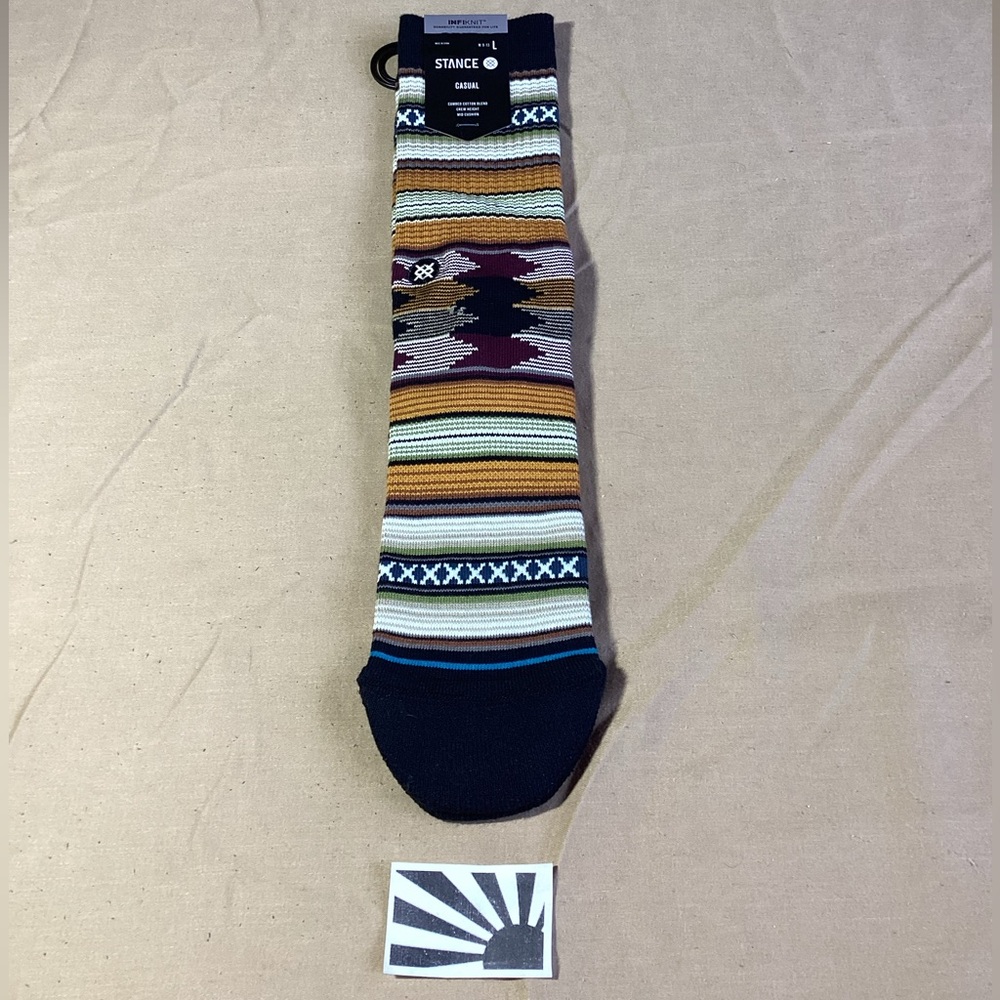 Stance Casual Combed Cotton Blend Crew Height Mid Cushion Baron Taupe M: 9-13 L